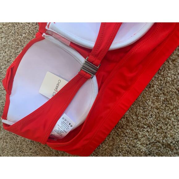 Cherry Cat NWT Fire Engine Red Swim Top Plus Size Underwire Women's 5XL - Picture 5 of 5